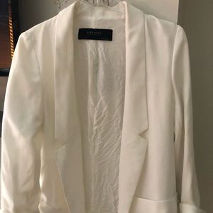 Zara white long blazer